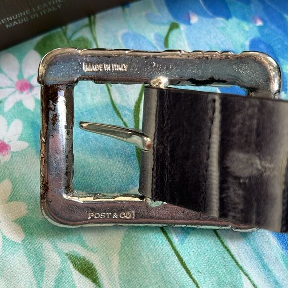 Vintage Leather Post & Co Art Moda Exotic Belt - L (?) - Picture 3 of 12